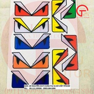 MIẾNG TEM DÁN BẰNG NHỰA NỔI HÌNH CON MẮT NHIỀU MÀU DÁN TRANG TRÍ XE MÁY CHỐNG NƯỚC