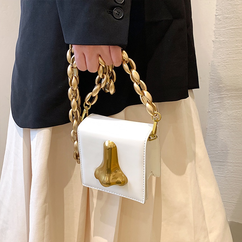 IELGY Túi Đeo Vai Hình Vuông Cỡ Nhỏ Phối Dây Xích Thời Trang Cho Nữ