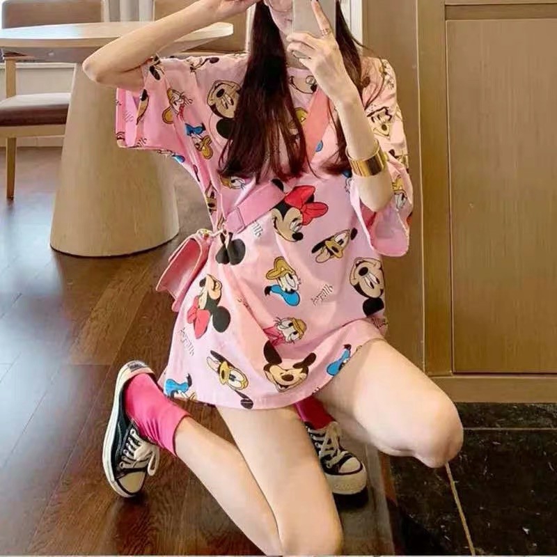 Áo thun nữ tay ngắn kiểu retro Hồng Kông thời trang xuân hè 2020