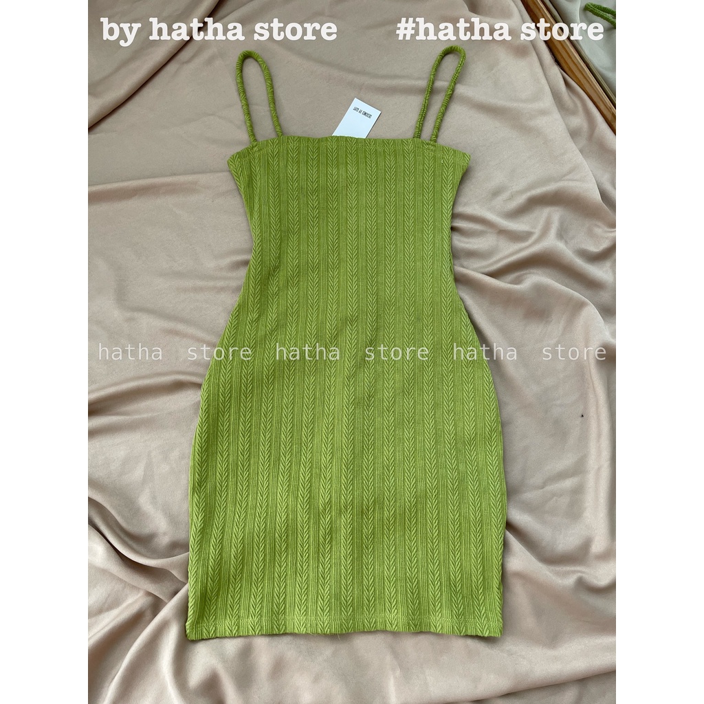 ĐẦM BODY THUN 2 DÂY BÔNG LÚA KÈM ẢNH THẬT FULL MÀU