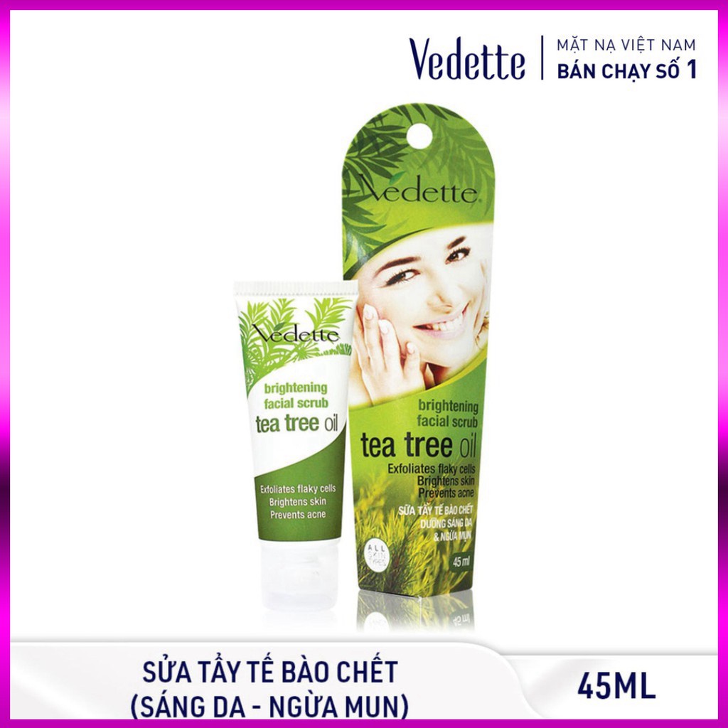 Sữa Dưỡng Sáng Da Và Tẩy Tế Bào Chết Tea Tree Oil 45ml VEDETTE - DƯỠNG SÁNG & TẨY TẾ BÀO CHẾT - TP02025005423