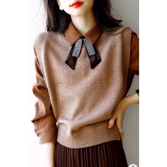 Áo gile len nữ mềm mại xinh lung linh QCNP3343