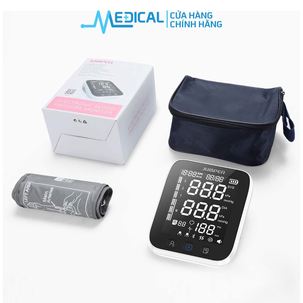 Máy đo huyết áp bắp tay JUMPER JPD - HA121 chứng nhận FDA Hoa Kỳ (Bluetooth + APP điện thoại) - MEDICAL