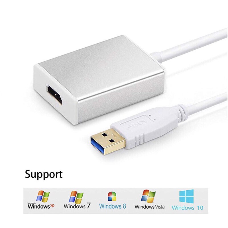 [Mã ELFLASH5 giảm 20K đơn 50K] Cáp chuyển đổi USB 3.0 sang HDMI - USB to HDMI 3.0