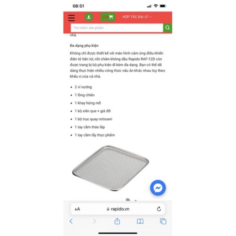 Nồi chiên không dầu Rapido 12 lít RAF-12D  và RAF-12M