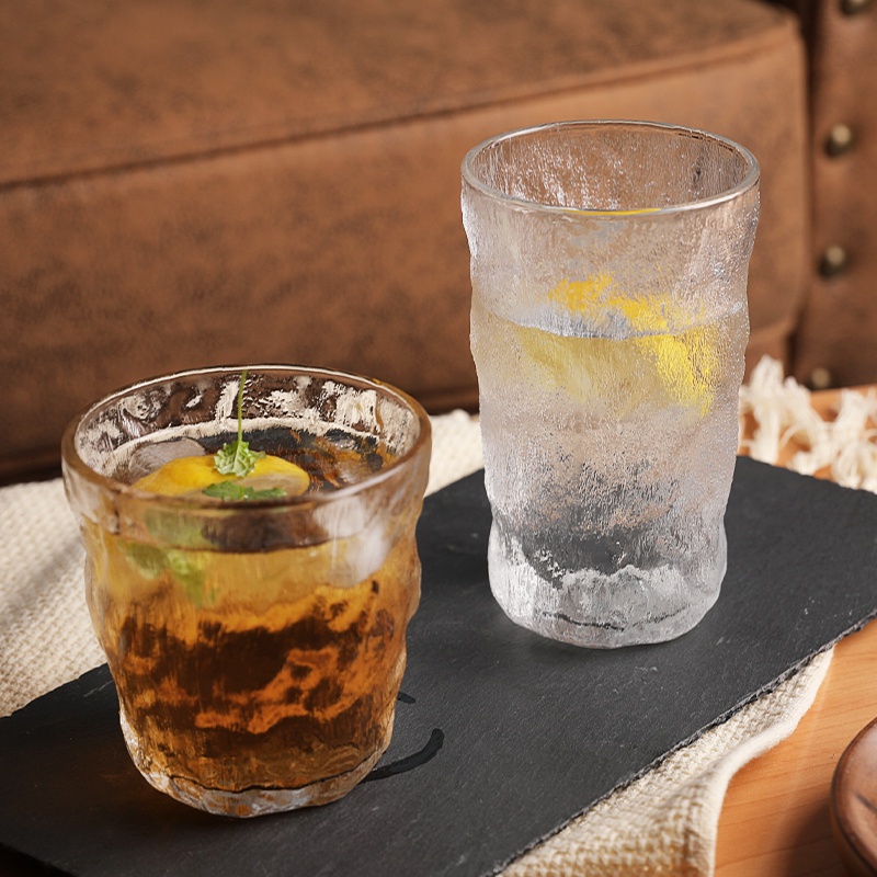 Cốc SWEEJAR thủy tinh không chì thiết kế bề mặt sông băng đựng nước trái cây sữa cà phê