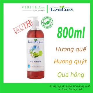 Nước rửa chén bát hữu cơ organic Layer Clean chai 800ml