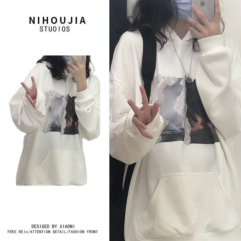 Áo khoác Sweater dáng rộng phong cách thời trang Harajuku dành cho nữ | BigBuy360 - bigbuy360.vn