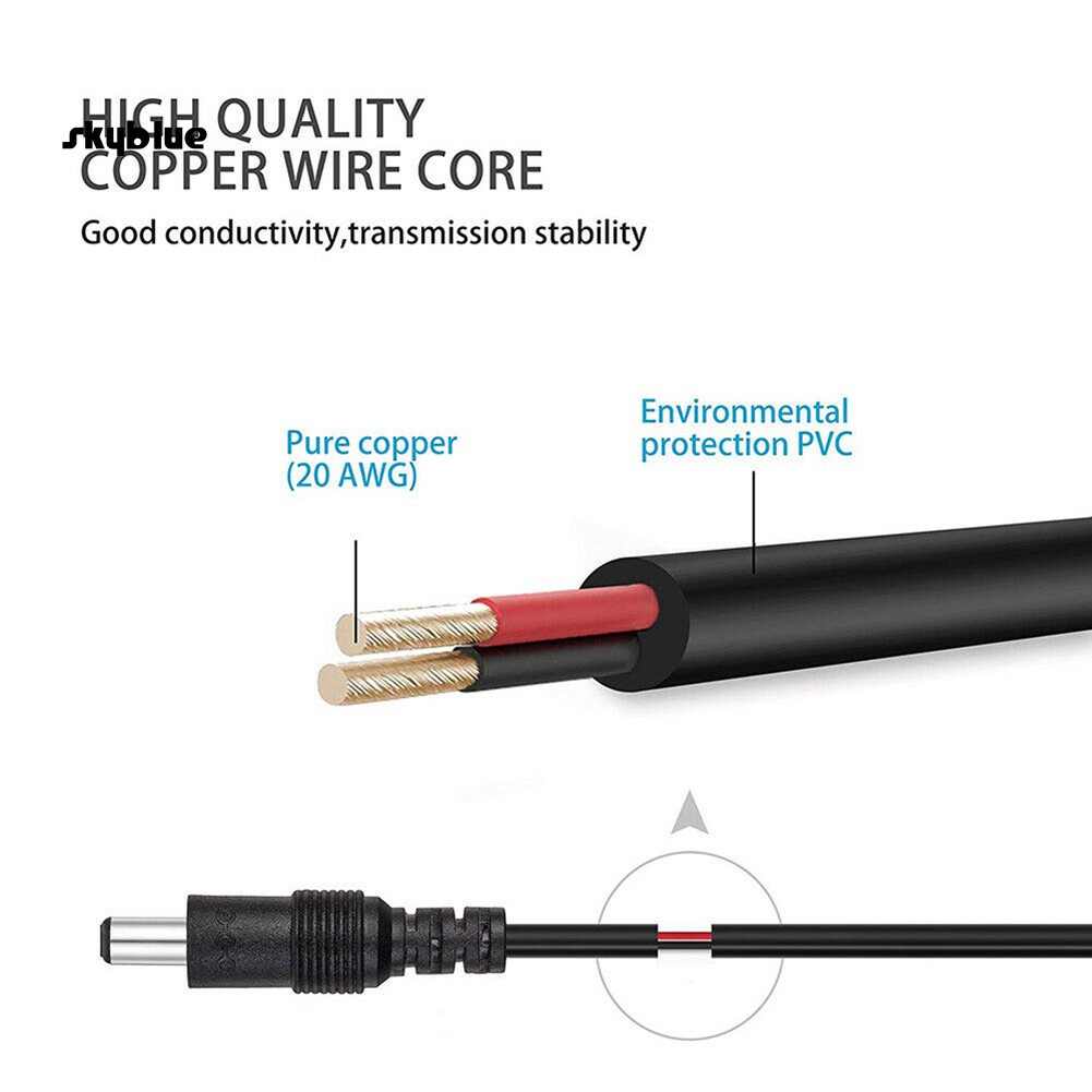 Dây cáp nguồn nối dài DOONJIEY 2.1x5.5mm 12V DC cho CCTV