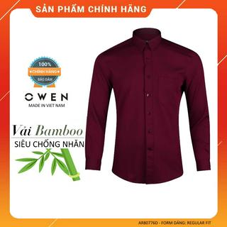 Owen - áo sơ mi dài tay owen regular fit màu đỏ đô ar 80776