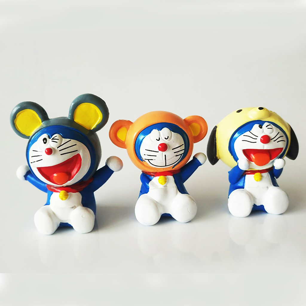 Set 12 Đồ trang trí Đồ Chơi Nhân Vật Hoạt Hình Doraemon Bằng Pvc 123