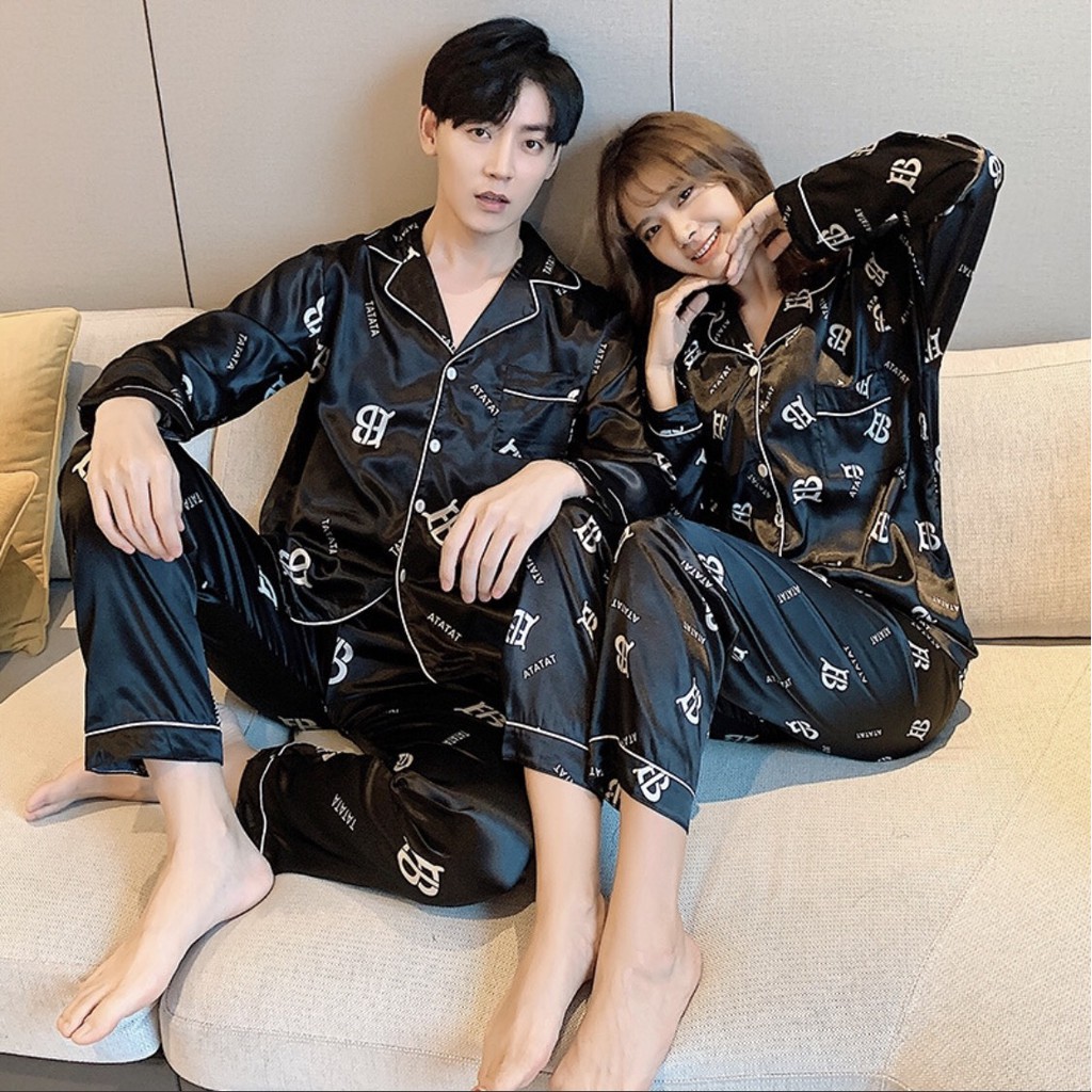 Bộ đồ ngủ Pijama lụa Satin sang trọng cho các cặp đôi - Bộ đồ đôi nam nữ