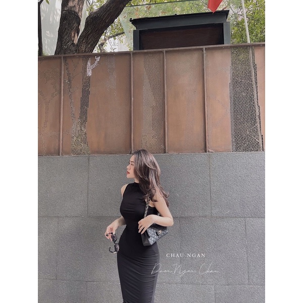 Váy nữ đầm 3 lỗ phom dài không tay xẻ sau sexy | BigBuy360 - bigbuy360.vn