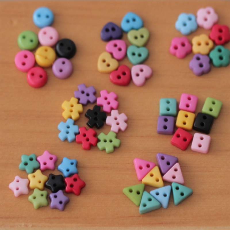 Set 10 Cúc Áo Hình Bông Hoa Nhiều Màu Sắc