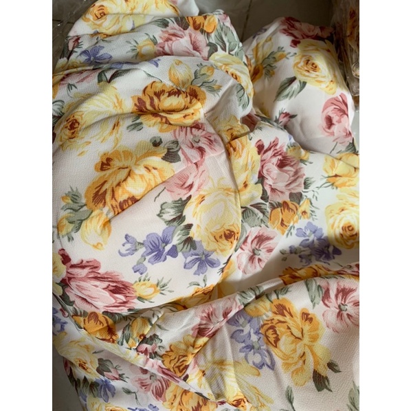 Đầm maxi đi biển chất voan hoa có lót và sẵn bra ngực TRIPBLE T DRESS - Free size dưới 54kg - MS45HD