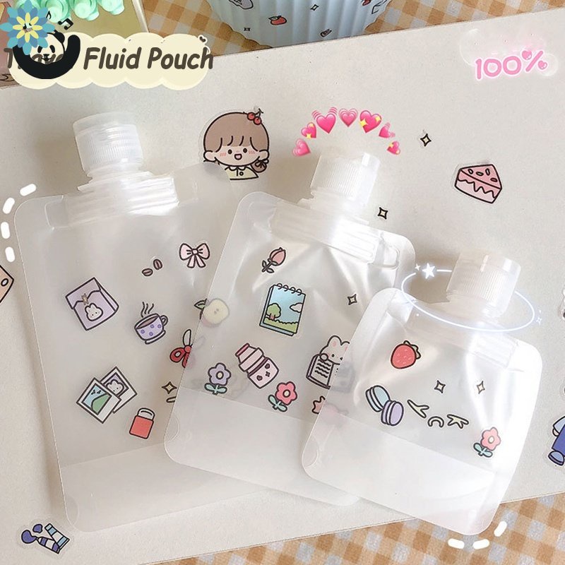 Túi Rỗng Trong Suốt Dạng Bóp Đựng Mỹ Phẩm / Dầu Gội / Kem Dưỡng Da Mặt Mang Đi Du Lịch Tiện Lợi