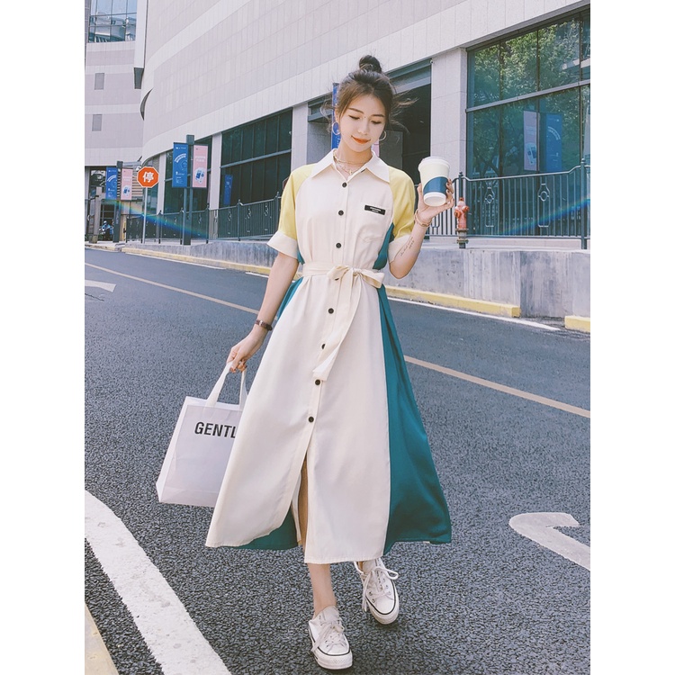 Out of Stock: QUE: H4477 Đầm Sơ Mi Dáng Ôm Cao Cấp Phong Cách Hàn Quốc Thời Trang Mùa Hè 2022 Đầm Dáng Ôm Chiết Eo Phong Cách Công Sở Cổ Tích Quyến Rũ
