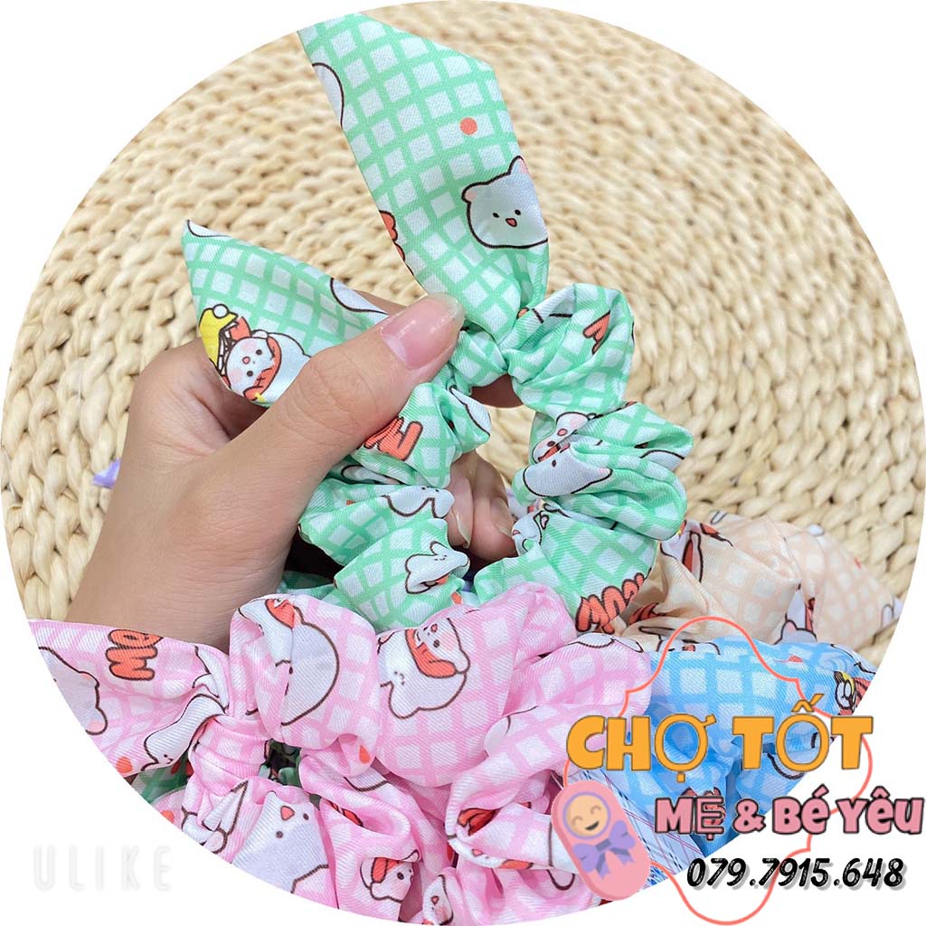 Dây thun cột tóc đuôi ngựa màu sắc cho bé gái siêu cưng không đau tóc