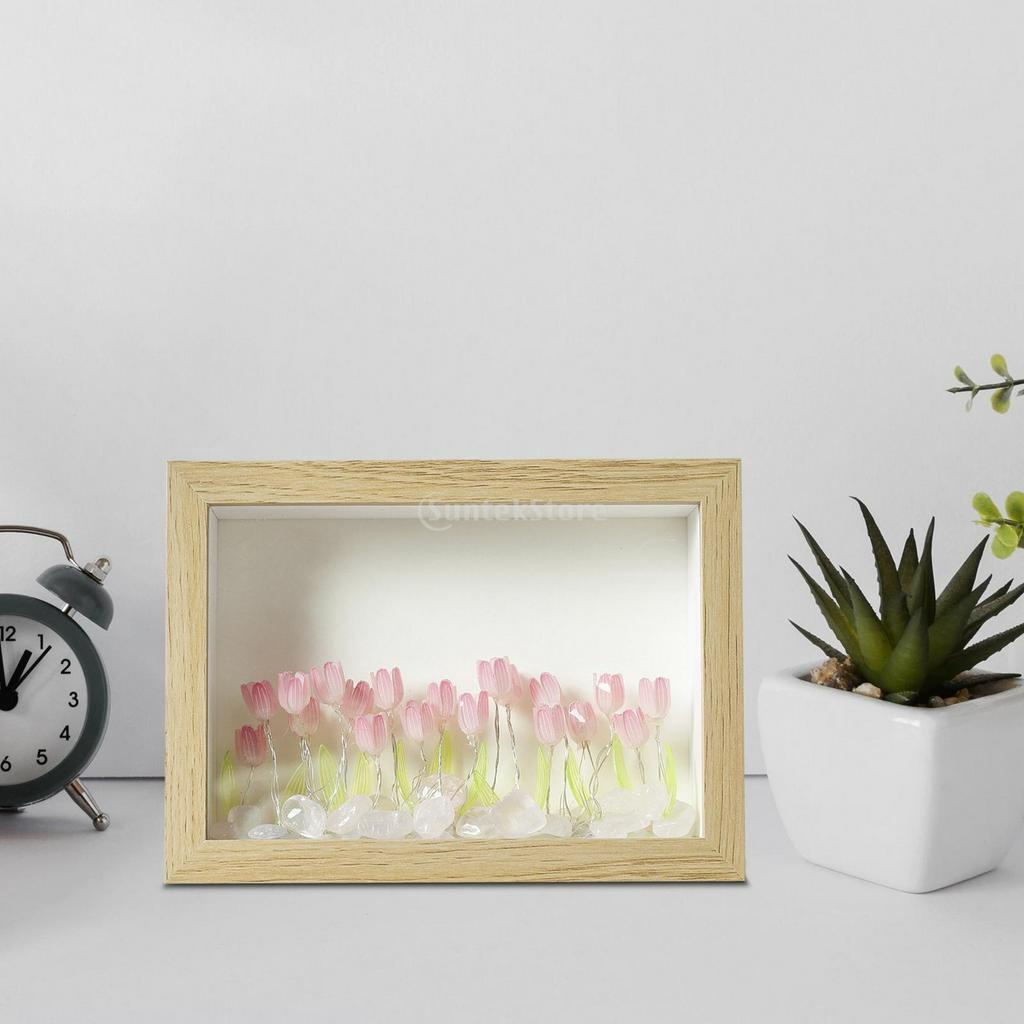 Khung Ảnh DIY 10.1x15.2cm Dạ Quang Hình Hoa Tulip Nghệ Thuật