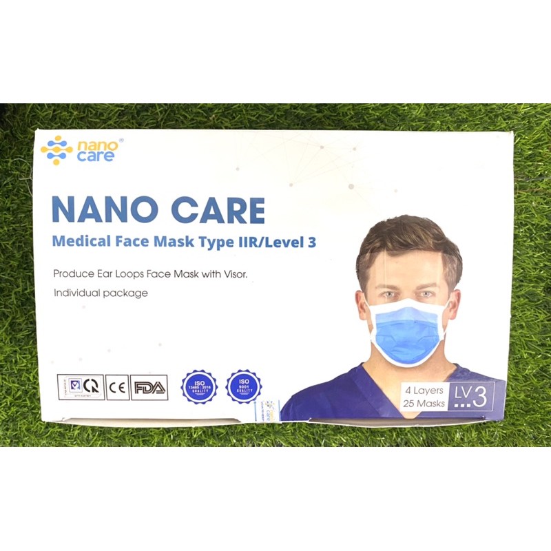 Khẩu trang 4 lớp kèm kính chắn Nano Care ( 25 cái )