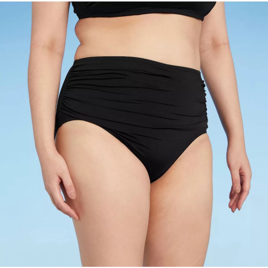 Swimming bộ bikini cạp cao màu Đen - Hàng VNXK