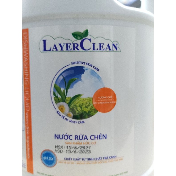 Nước rửa chén bát hữu cơ Layerclean 5 lít, Bảo vệ da tay