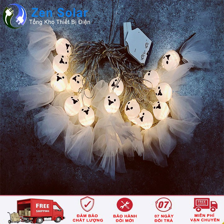 Đèn Led Trang Trí Halloween Con Ma Váy Xòe Siêu Dễ Thương- Dùng Pin