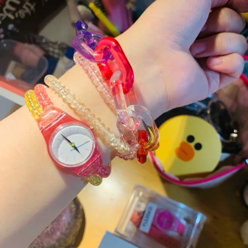 Vòng Tay Acrylic Cầu Vồng Thời Trang Đường Phố Đơn Giản 22618