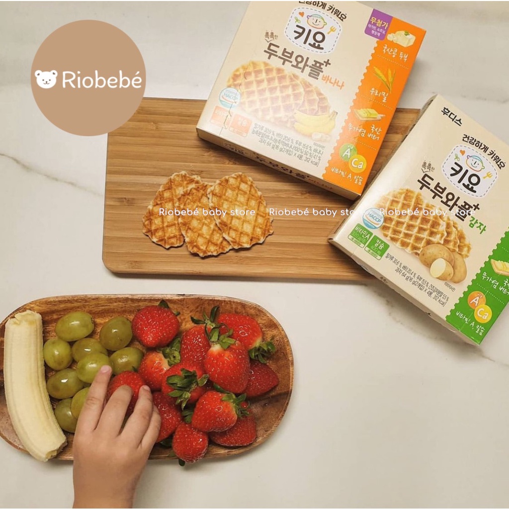 Bánh ăn dặm Waffle đậu hủ non Ildong cho bé từ 10 tháng trở lên (10M+) [Hàng chuẩn Air - Nội địa Hàn]