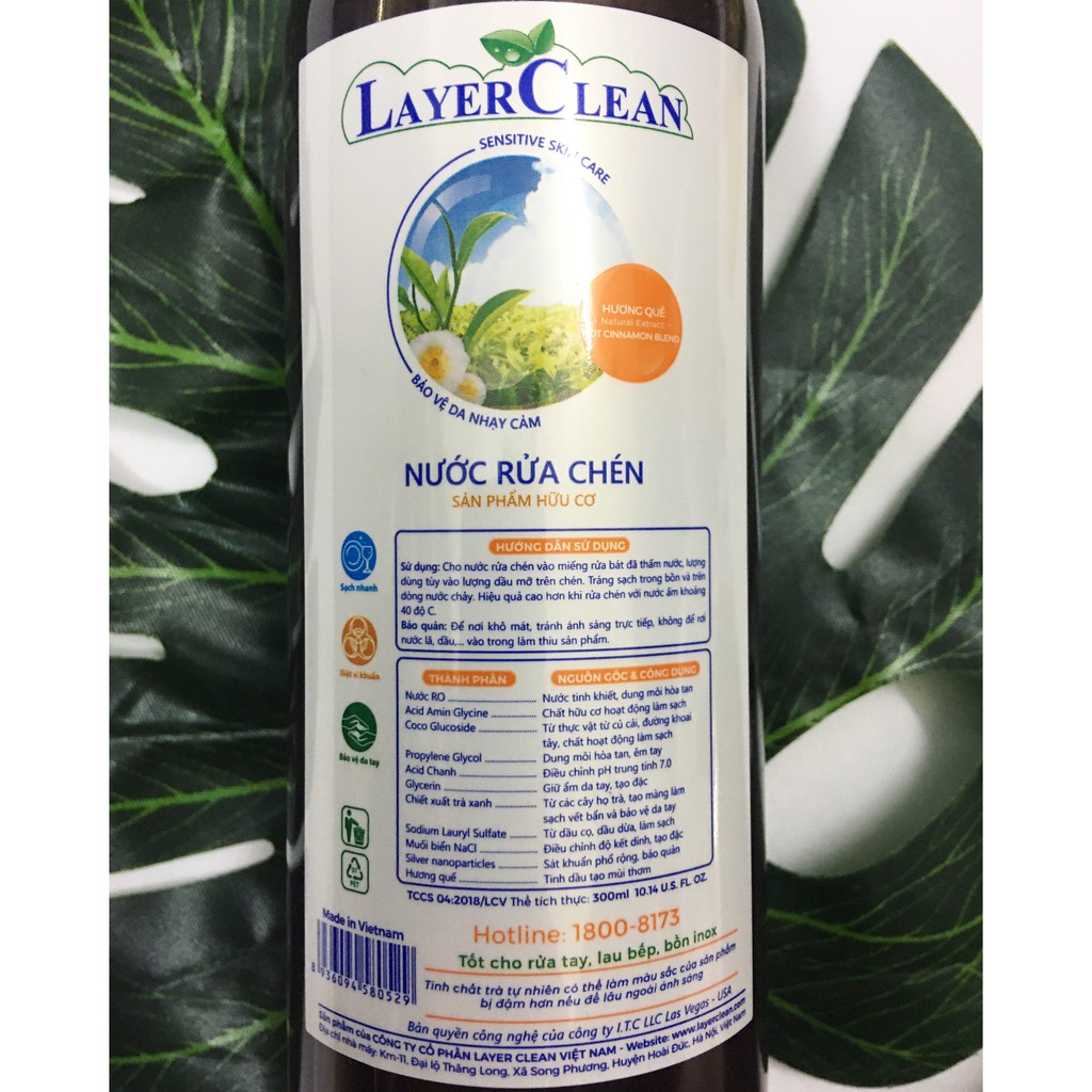 Nước Rửa Chén Layer CLean 300ml