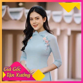 Áo dài cf 4 tà thêu ruybang (đủ màu)