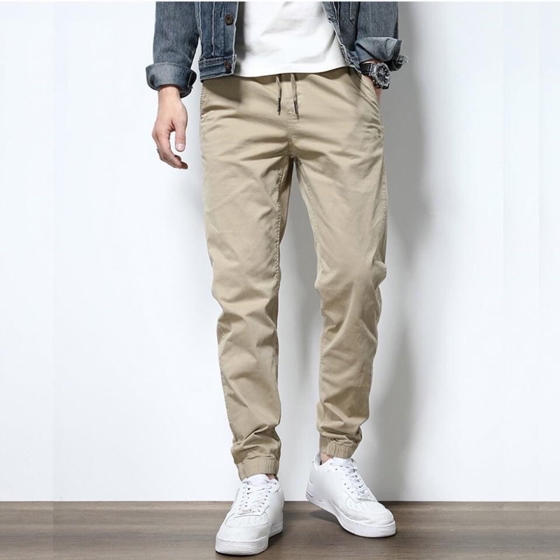 Quần jogger kaki nam trơn cạp chun phong cách trẻ trung