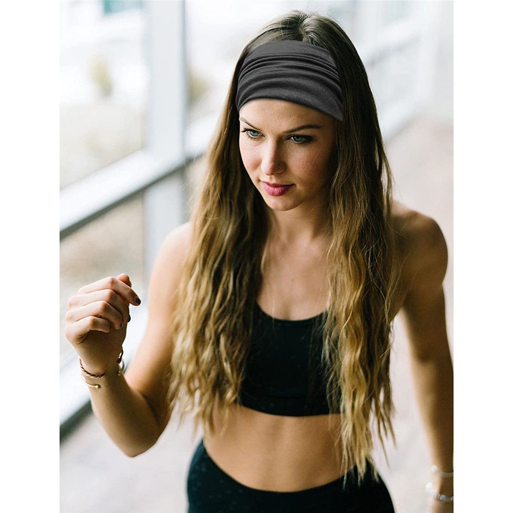 Băng Đô Cài Tóc Bản Rộng Chất Liệu Mềm Mại Co Giãn Tiện Dụng Tập Yoga / Thể Thao Cho Nữ