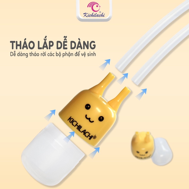 Hút Mũi Sơ Sinh Cho Bé Kichilachi , Đầu Núm Silicon Siêu Mềm, Vệ Sinh Mũi Sạch Sẽ Không Gây Đau Cho Bé