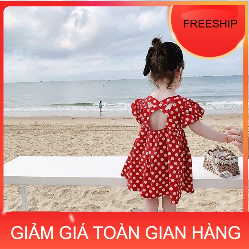 Váy chấm bi đỏ cho bé
