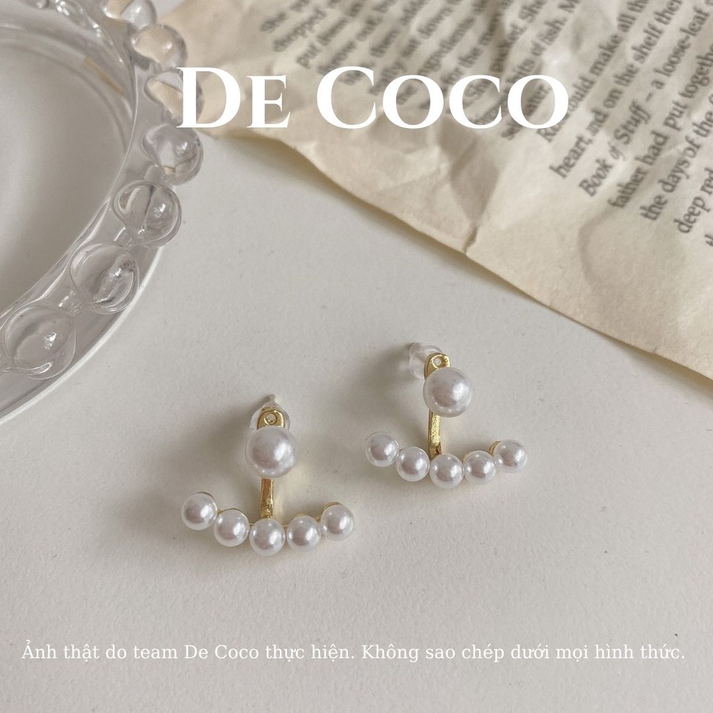 Khuyên tai bạc 925 hạt trai vầng trăng decoco.accessories