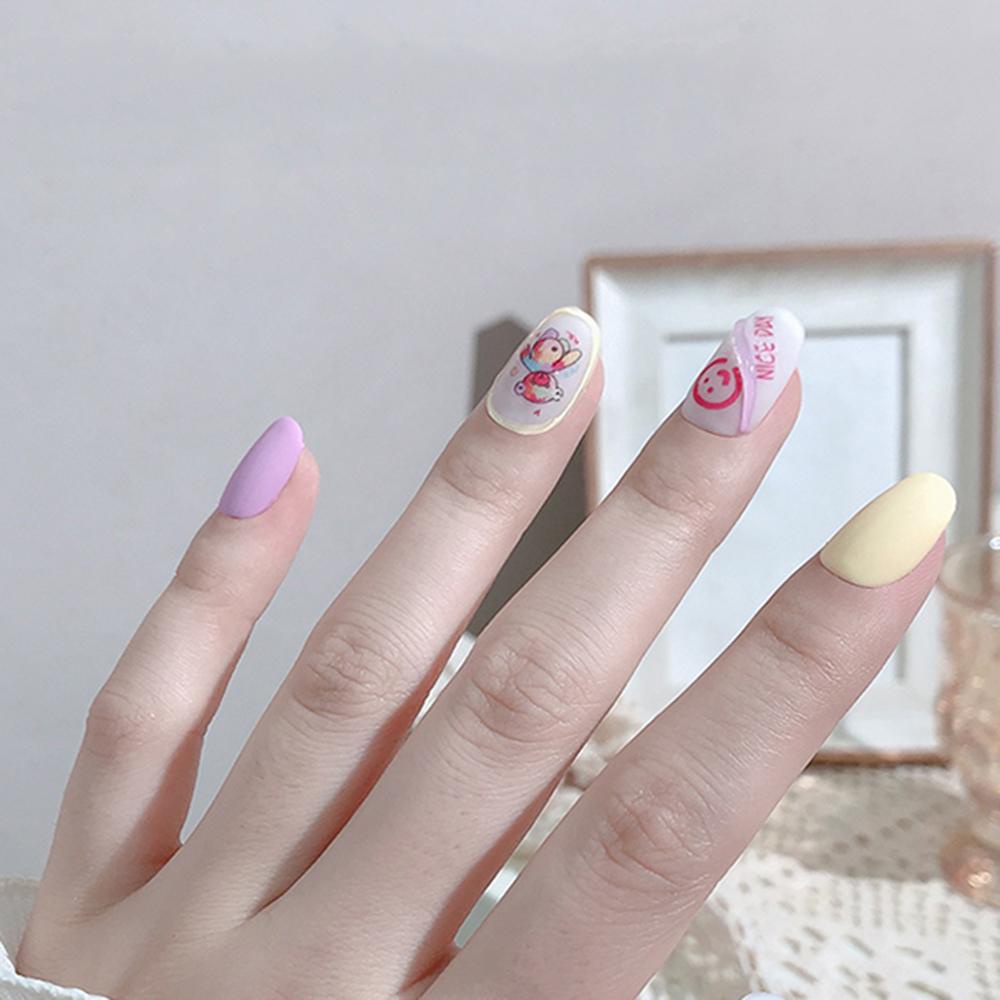 Miếng Dán Trang Trí Móng Tay Hình Gấu Và Ngôi Sao Chống Thấm Nước Độc Đáo DIY