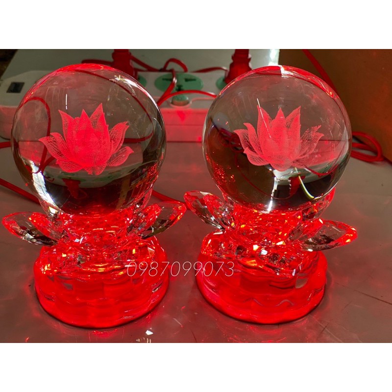 MỘT ĐÔI ĐÈN THỜ PHA LÊ QUẢ CẦU 14CM