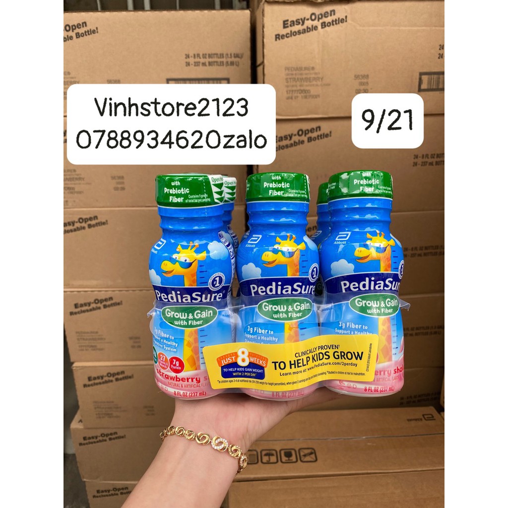 Thùng 24 chai sữa Pediasure vani - fiber xơ- dâu