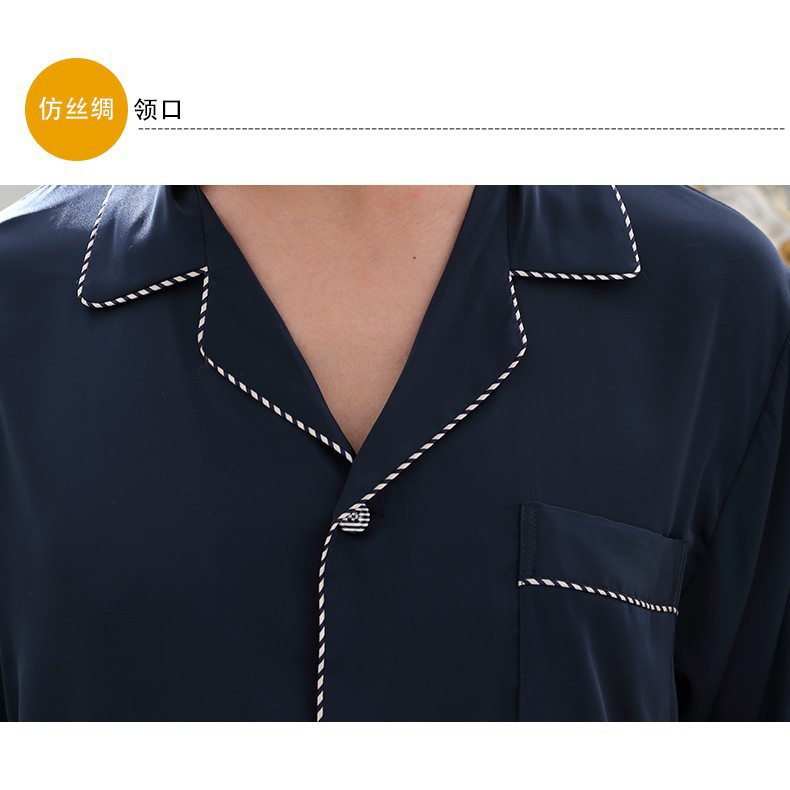 NG9372 - HÀNG SẴN Bộ mặc nhà pyjama nam dài tay chất lụa cao cấp mềm mại hàng nhập
