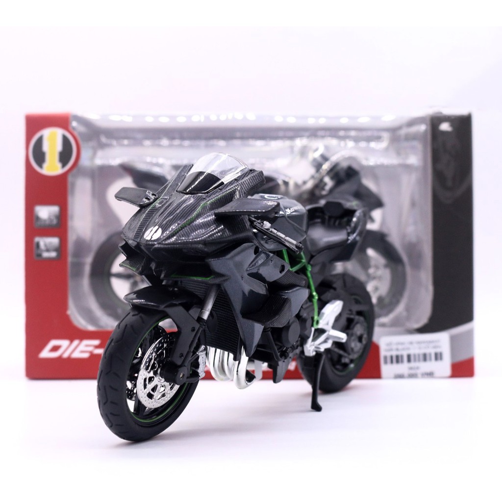 MÔ HÌNH XE MOTO Kawasaki H2R có ĐÈN, ÂM THANH | HUAYI MODEL tỷ lệ 1:12