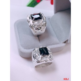 Nhẫn nam bạc ta mặt đá thần tài