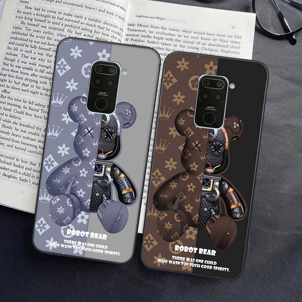 Ốp lưng Xiaomi REDMI NOTE 9 in hình Gấu nâu - hồng, Gấu Be@rick  cực CUTE, DỄ THƯƠNG