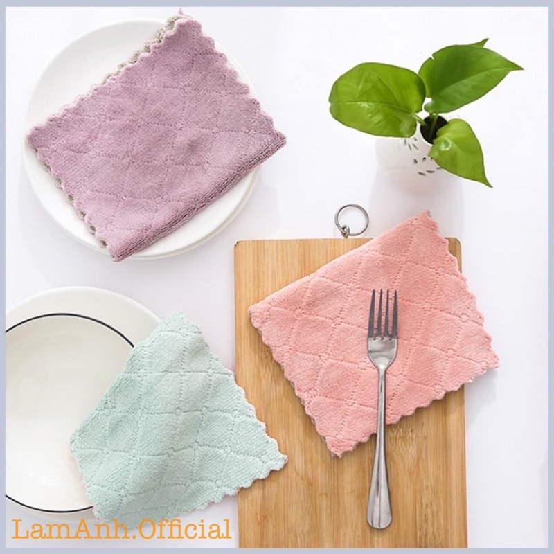 Bộ 10C Khăn lau đa năng giá rẻ Mix màu ngẫu nhiên Loại 1 xịn