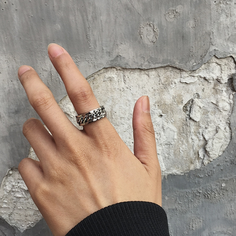 Nhẫn Thép Titan Phong Cách Hiphop Hàn Quốc Cá Tính