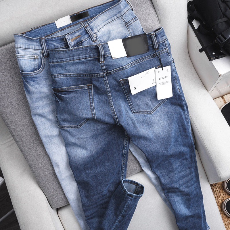 Quần jean nam xanh đậm slimfit nhập khẩu - co giãn | BigBuy360 - bigbuy360.vn