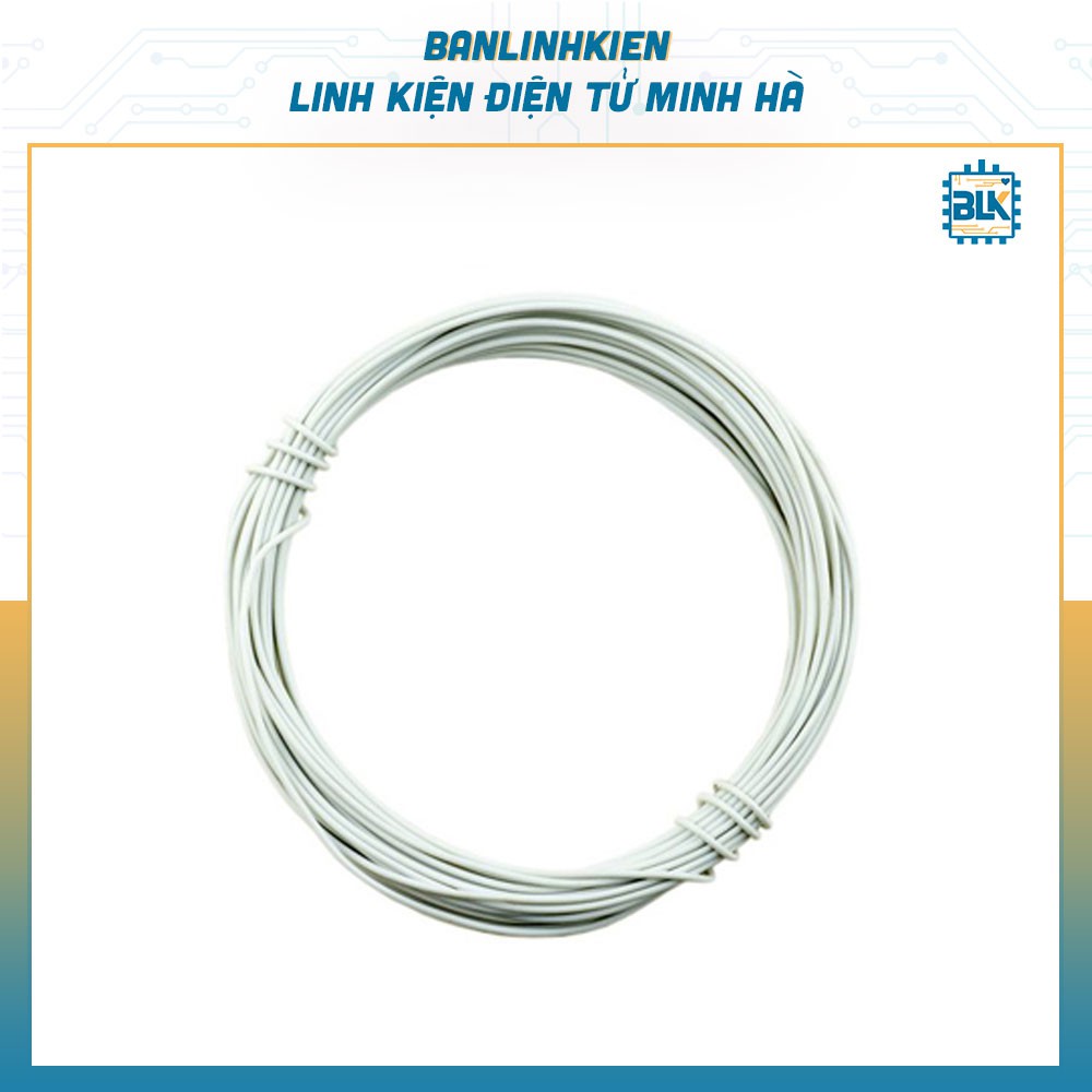 Dây Điện 0.5MM Trắng Dùng nối mạch-câu mạch( Cuộn 5 Mét)