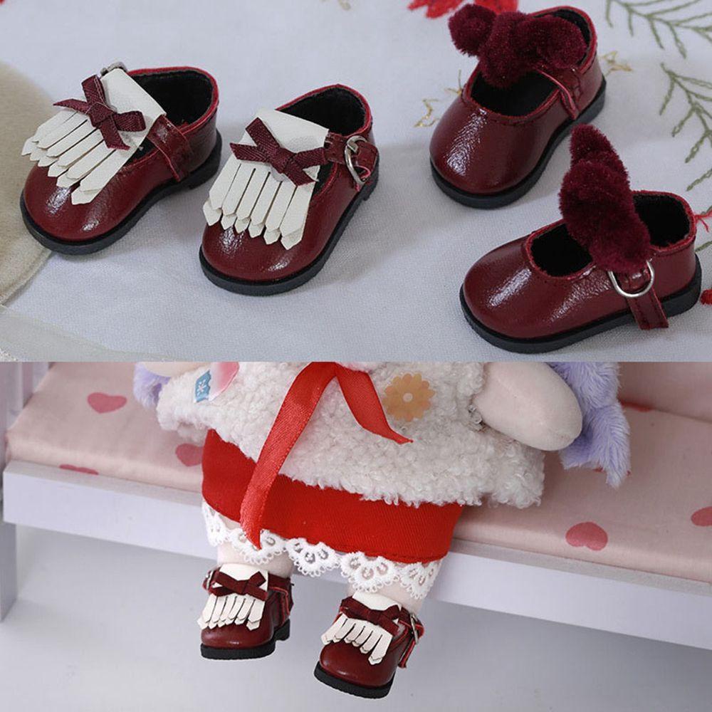 LUOL Giày Búp Bê Da PU Phối Vải Cho Bé Gái