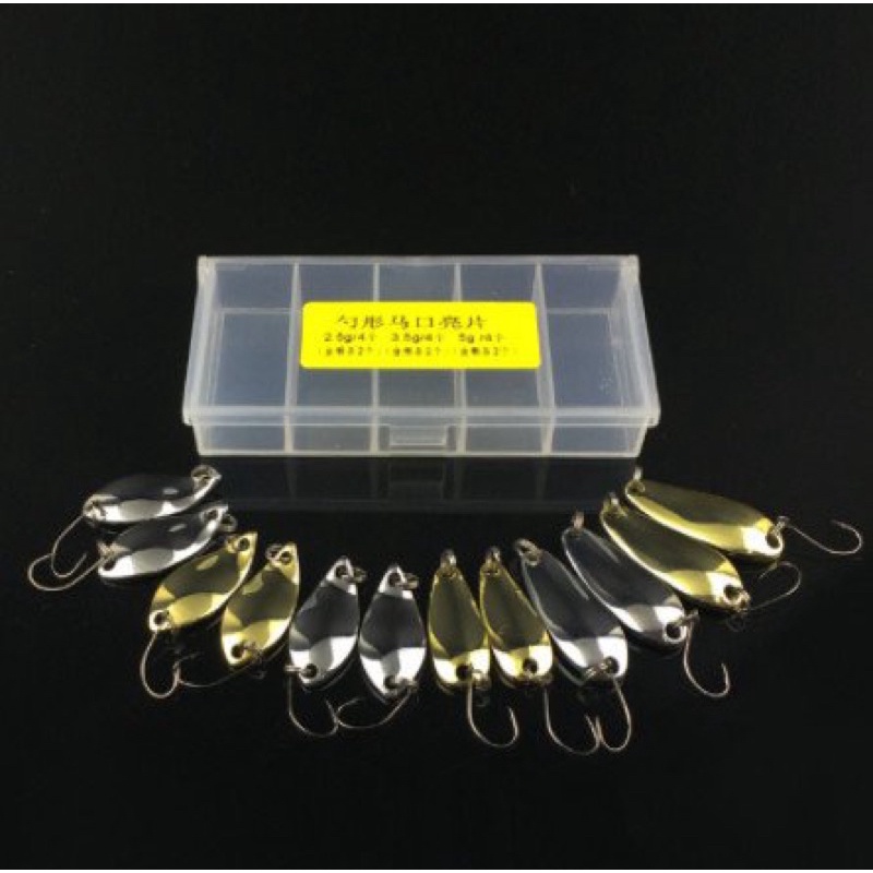 Bộ 12 mồi thìa lure suối kèm lưỡi