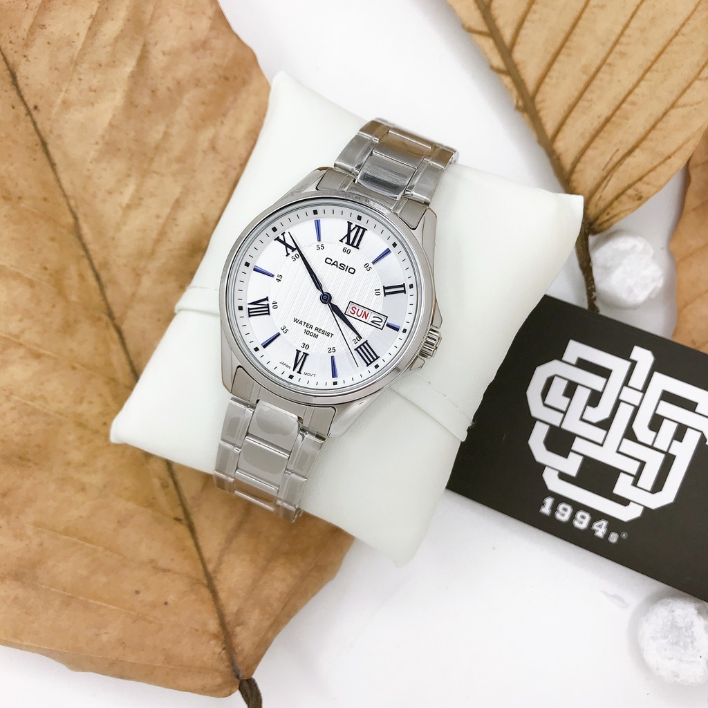 Đồng hồ nam Casio MTP-1384 / MTP-1384D-7A2 dây thép chính hãng